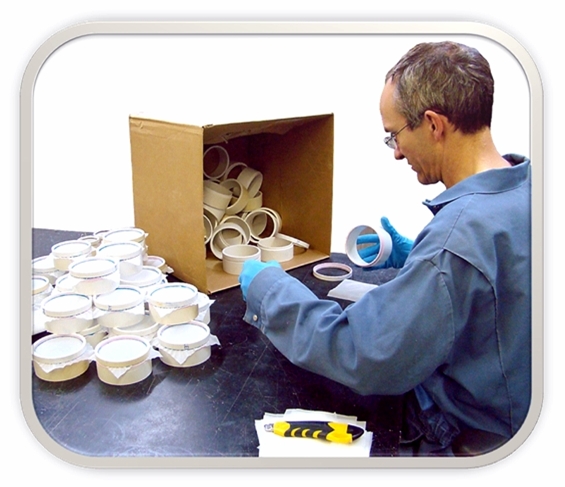 David Smith preparing sieves for Global Geolab